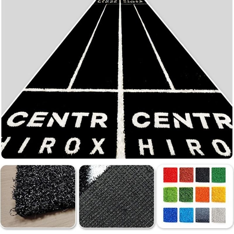 Gym turf with custom lines and markings