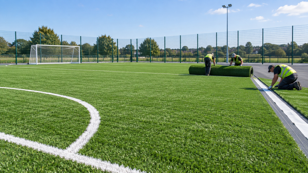 Football turf on a community sports field