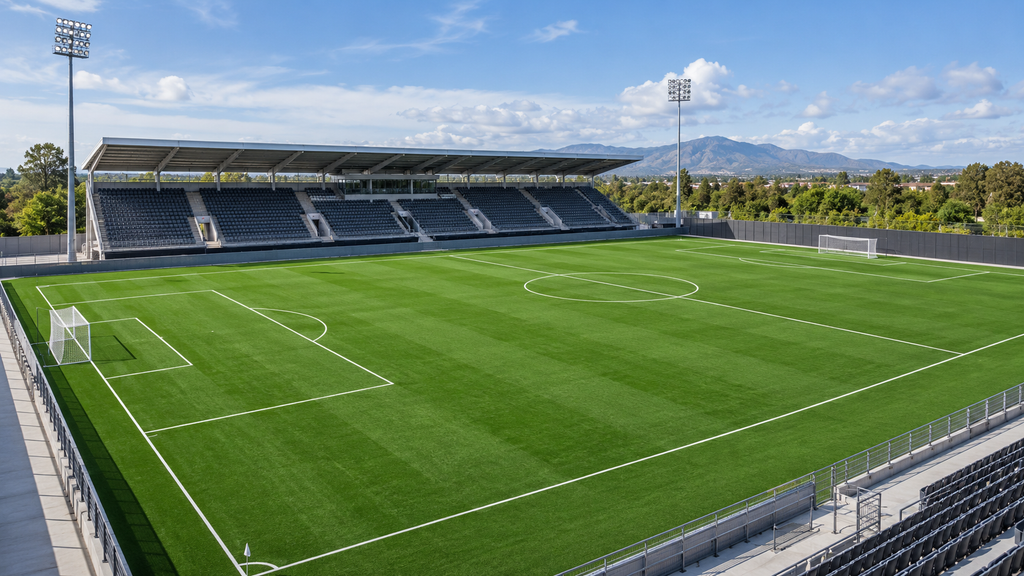 Football turf installation on a sports field