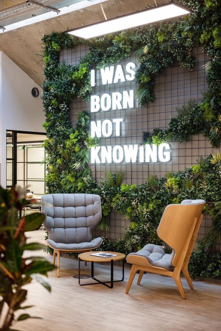 Artificial plant wall for offices and workspaces
