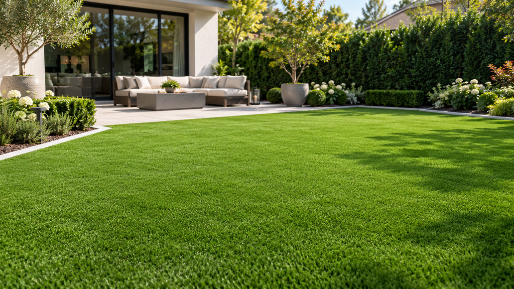 landscape artificial grass lawn with simple maintenance
