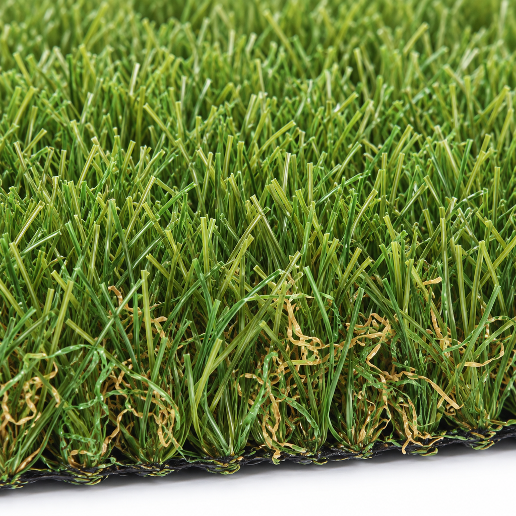 premium pe yarn close up of landscape artificial grass